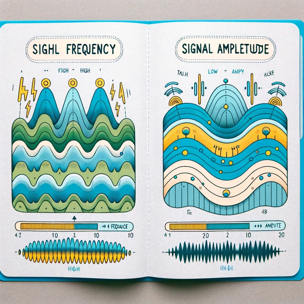 The difference between frequency and signal amplitude in a way that's easy to understand.