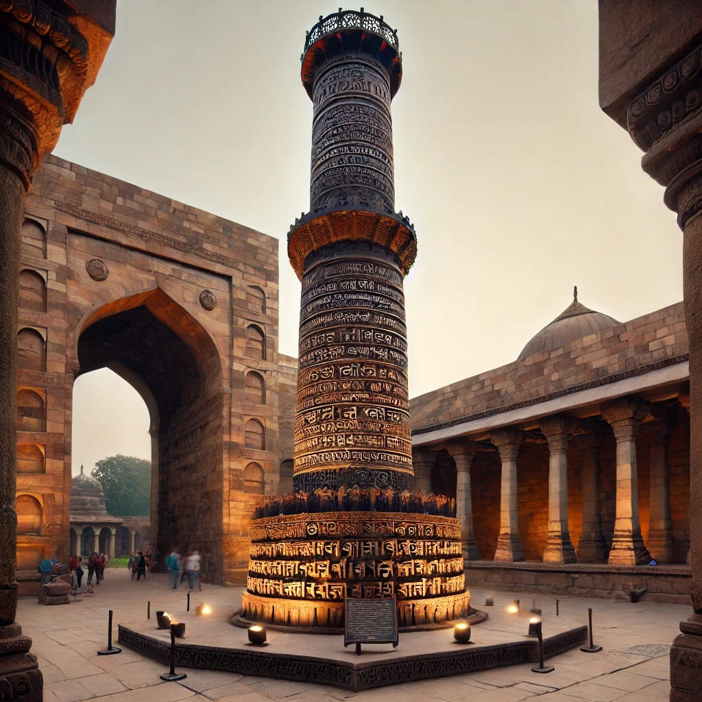The Delhi Iron Pillar: A Testament to Ancient Metallurgical Genius by Metatron and Sandalphon
